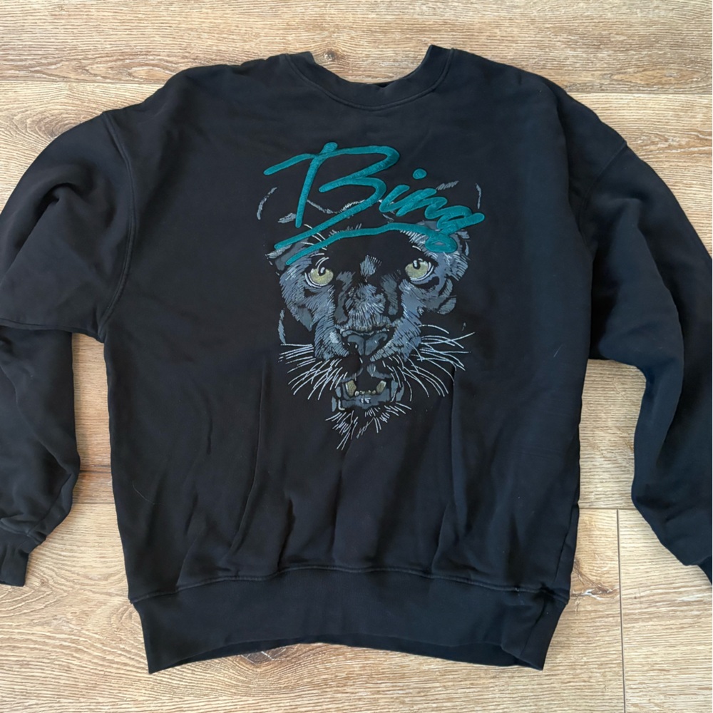 Anine Bing black Panther Graphic Sweatshirt